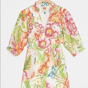 FARM Rio Anthro Vintage Floral Eyelet Dress
